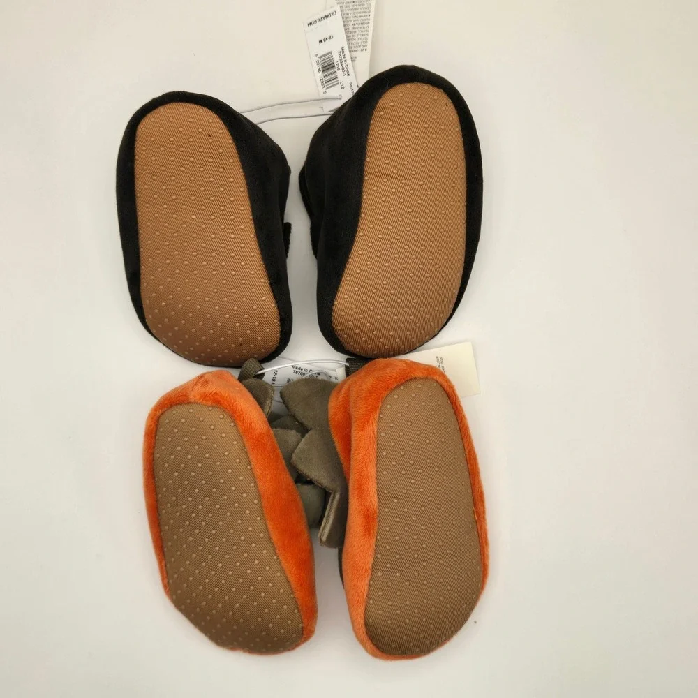 Old Navy Unisex Baby NWT 12-18M Halloween Pumpkin & Bat Slipper 2 Bundle Spooky